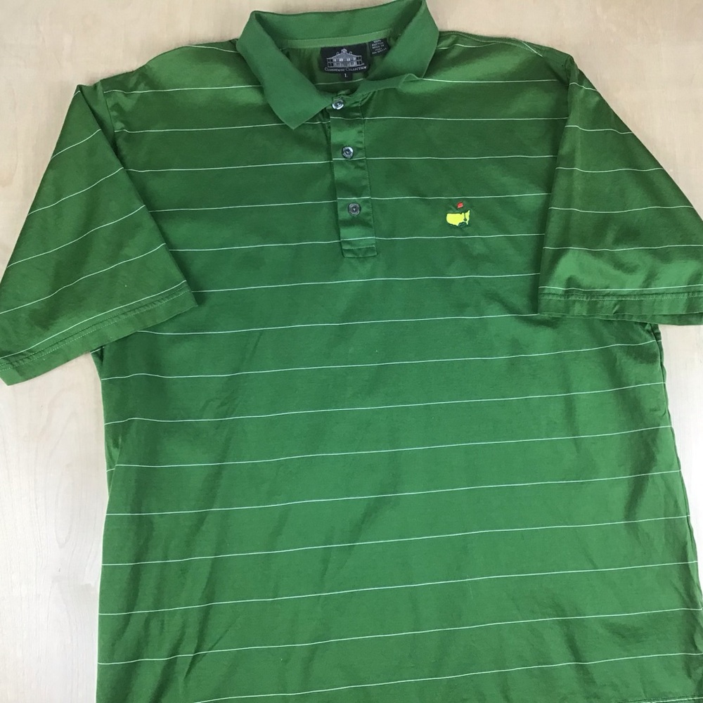 Masters Clubhouse Collection Mens Large Golf Polo Shirt Green Made In Italy